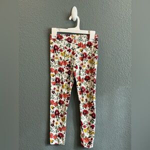 Disney Girls Size 6 White Floral Yoga Stretch Pants Bottoms